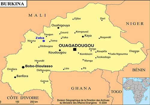 Carte du Burkina-Faso